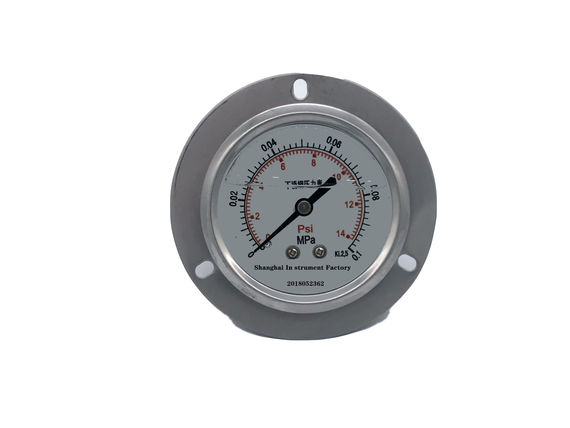 不锈钢轴向带边压力表